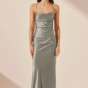 Shona Joy La Lune Lace Back Maxi Dress - Sage size 4